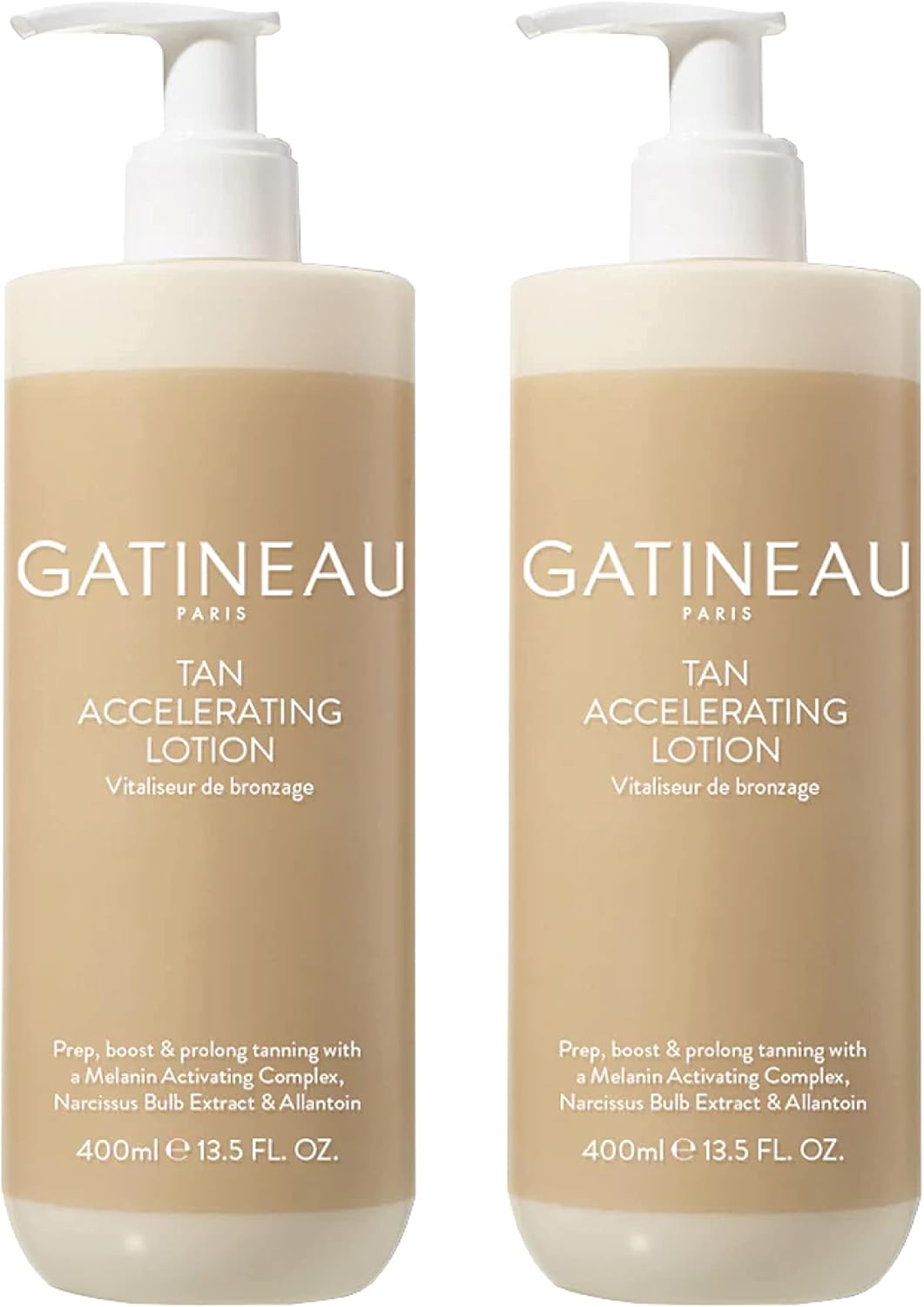 Gatineau - Tan Accelerating Lotion Duo Pack (400ml x 2 Bottles), Enhance Natural Tanning, For Face & Body.