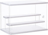 CECOLIC Acrylic Display Case Clear Display Storage Box Countertop Cube for Collectibles, Action Figures, Miniature Figurines Dustproof Protection Storage & Organizing (White, 31.5x18x21.8cm).