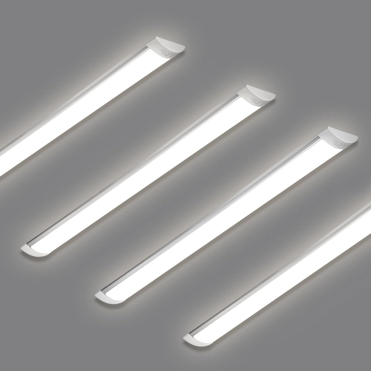 HUMIGA 4FT LED Batten Light, 40W Low Profile Wall Ceiling Surface Mounted Fitting, IP20 Slim Wide Tube Lighting for Office/Home/Shop/Workshop/Warehouse, Neutral White 4000K,2 Pack