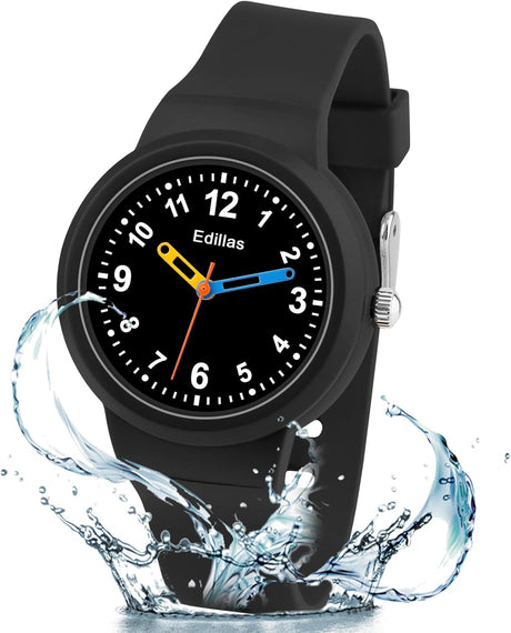 Edillas Kids Analogue Watch Girls Boys,Child Waterproof Learning Time Wrist Watch Easy to Read Time WristWatches.