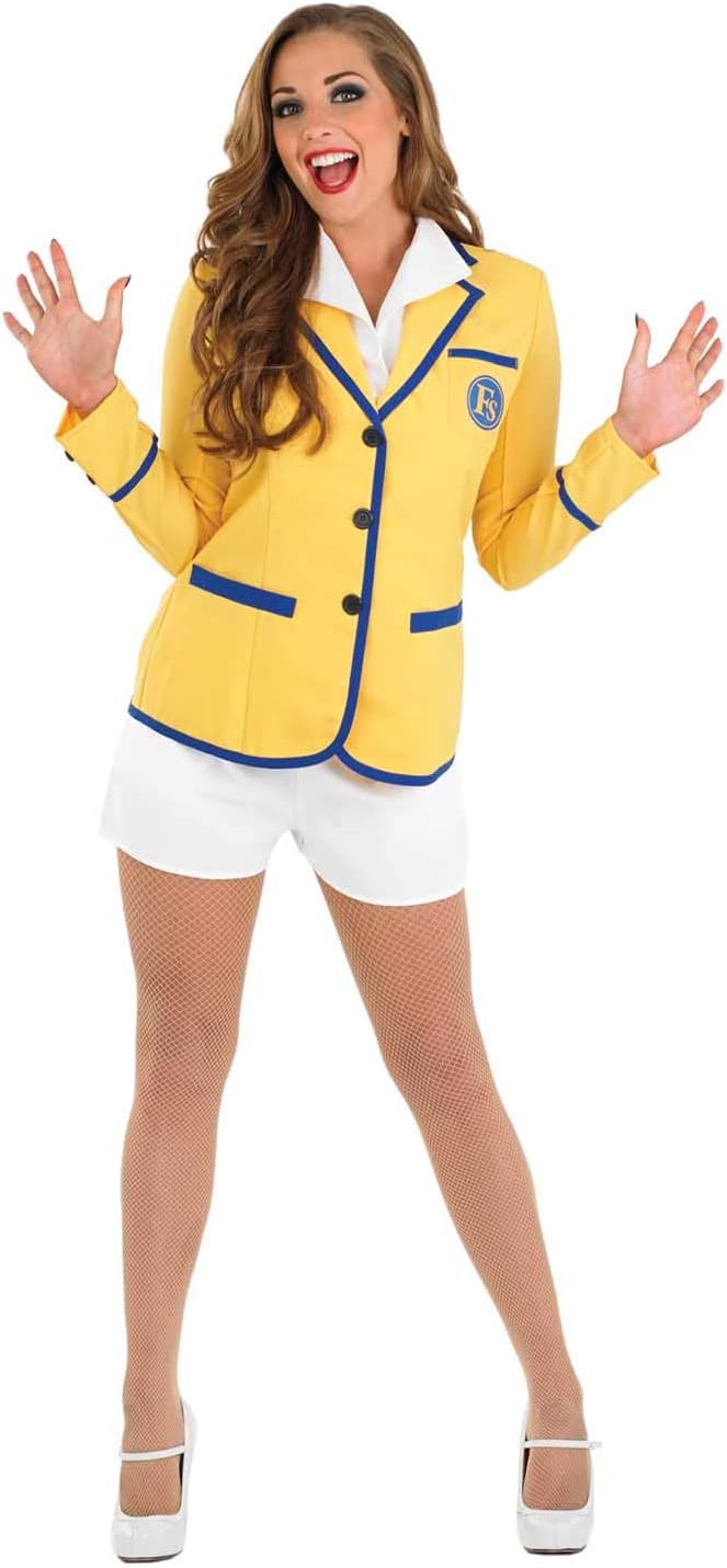 Fun Shack Womens Holiday Camp Fancy Dress, 80 S Fancy Dress Women, Yellow Fancy Dress, Ladies 80s Fancy Dress Costume Large.