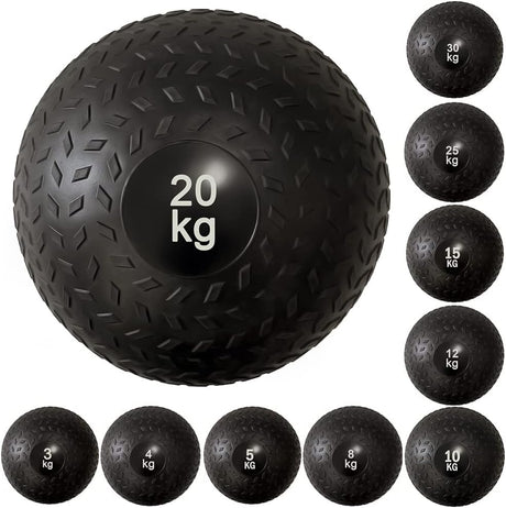 Fitness Slam Ball No Bounce Weights Medicine Ball Heavy Duty Rubber Power Strength Training Fitness Gym Home Workout Equipment Core Ab Exercises Bootcamp MMA Boxing 3KG, 5KG, 10KG, 15KG, 20KG, 25KG.