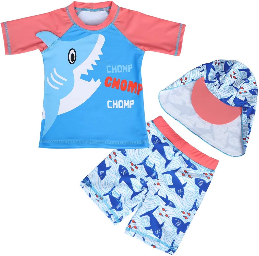 AmzBarley Boys 2-Piece UV Protection Swimwear Kids Cartoon Animals Swimming Costume Child Rash Guard Swimsuit Beach Holiday Swim Wear Wetsuit.