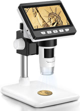 Digital Microscope Camera, Aopick 4.3 Inch Coin Microscope 50X-1000X Magnification, 1080P Compound Microscope 8 Adjustable LED Light Coin Magnifier, PC View, Compatible with MacOS Windows.