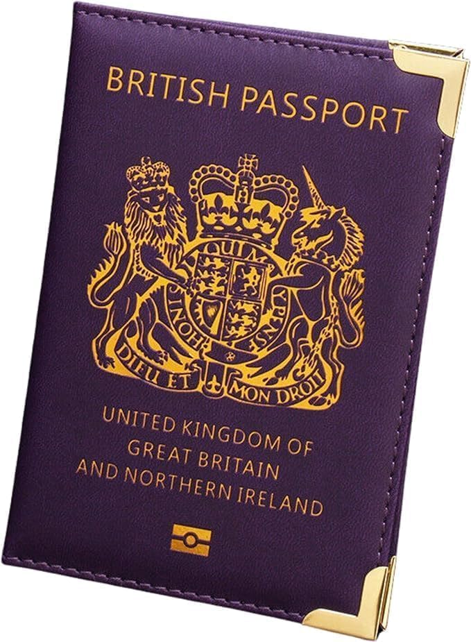 New UK Passport Holder Protector Cover Wallet PU Leather United Kingdom EU (Light Blue).