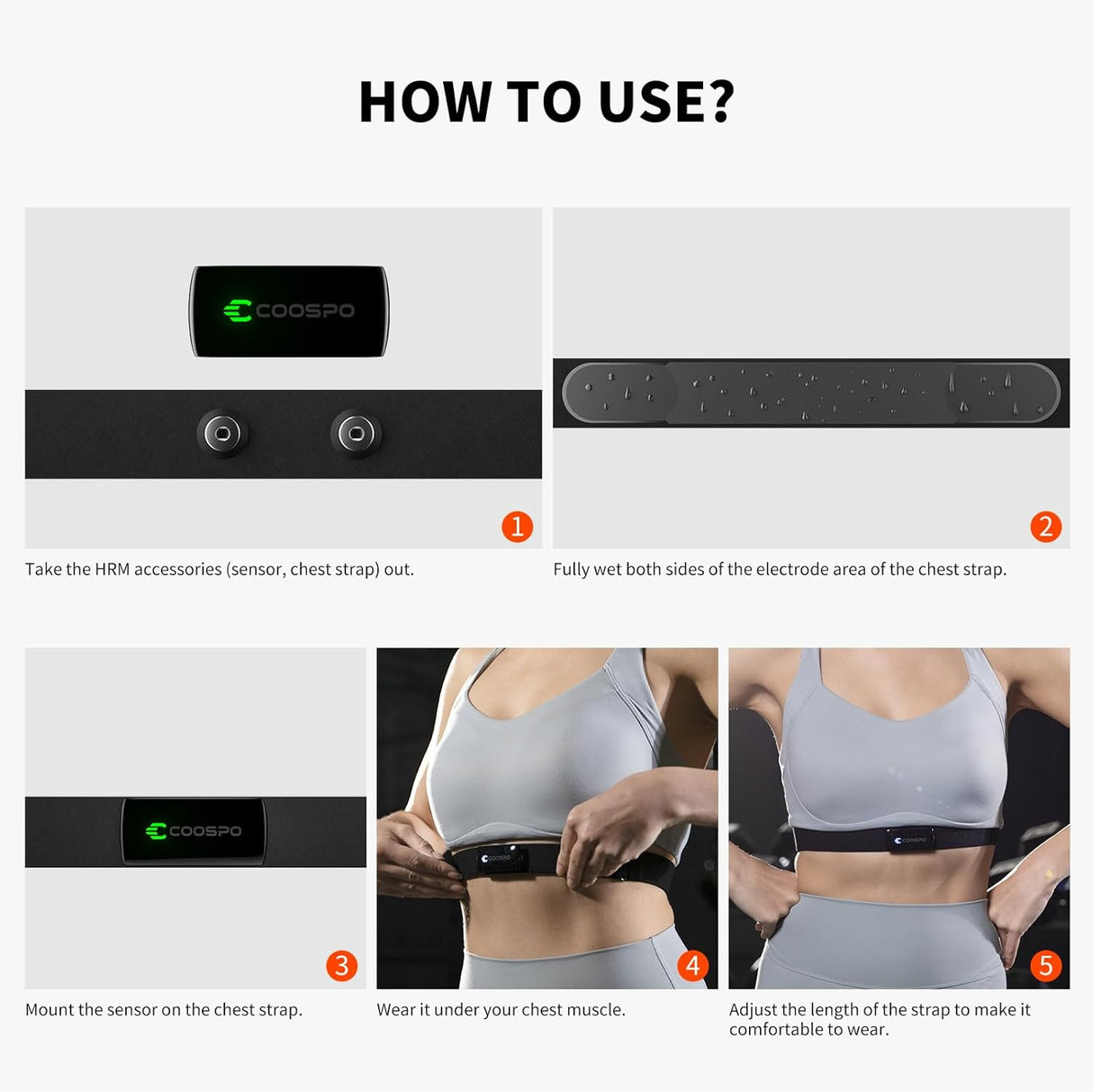 COOSPO H9Z Herat Rate Monitor Chest Strap,Bluetooth 5.0 ANT+ Heart Rate Monitor,Heart Rate Sensor with Rechargeable Battery,HRM Works with Strava/WahooFitness/Polar Beat Peloton/Zwift/DDP Yoga App.