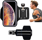 DN-Technology Sports Running Armband Case For IPHONE 11, 11 PRO, 11 PRO MAX, X/XS, XS MAX 8/8PLUS 7/7 PLUS 6/6PLUS GALAXY S9, S10, S21 [EARPHONE-KEY HOLDER-EXTENSION STRAP-SWEAT FREE]((BLACK).