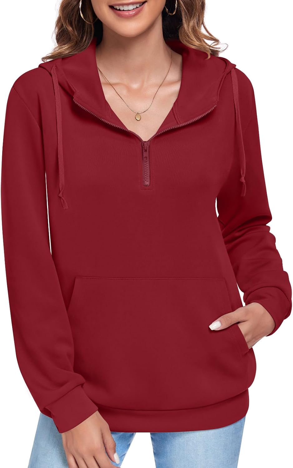 Bestbee Women's Zip-Up Hoodie Long Sleeve Sweatshirts Thin Lightweight Jacket Casual Tops with Pockets.