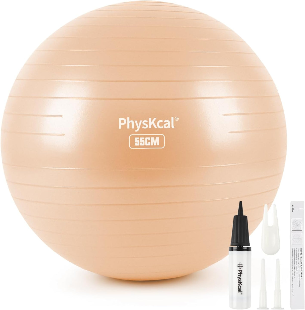 PhysKcal Gym Ball 55-85cm Exercise Swiss Ball for Fitness Yoga Pilates Pregnancy, Anti Burst Ball Chair for Balance, Stability, Quick Pump Included.