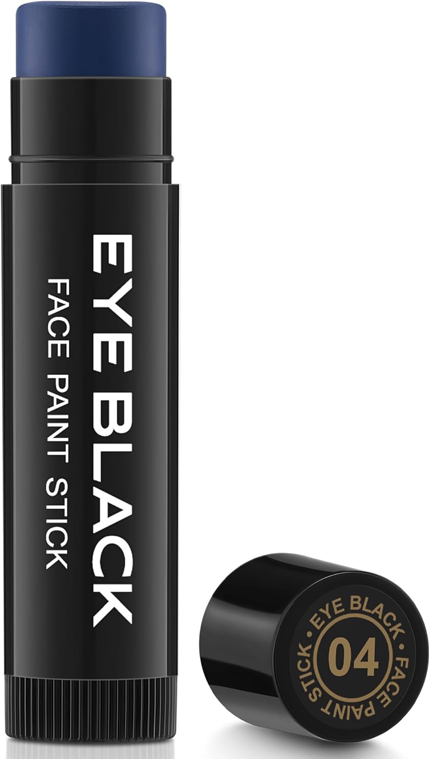 CCbeauty Black Face Paint Stick, Eye Black Football, Eye Black Stick for Baseball Softball, Sweatproof Face Body Paint Stick for Halloween Bash Makeup(Blue).