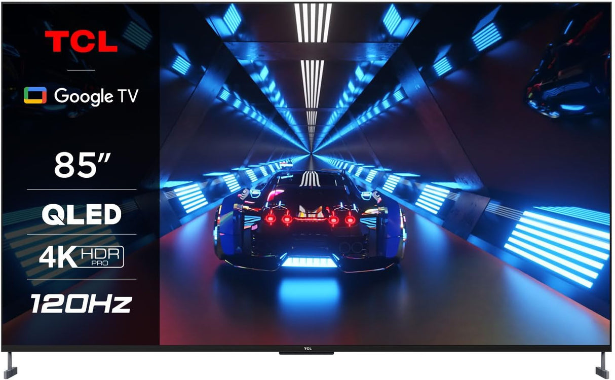 TCL 85C735K 85-inch QLED TV, 4K Ultra HD, Smart TV Powered by Google TV (Dolby Vision-Atmos,144Hz Motion Clarity, Hands-Free Voice Control, compatible with Google assistant & Alexa).