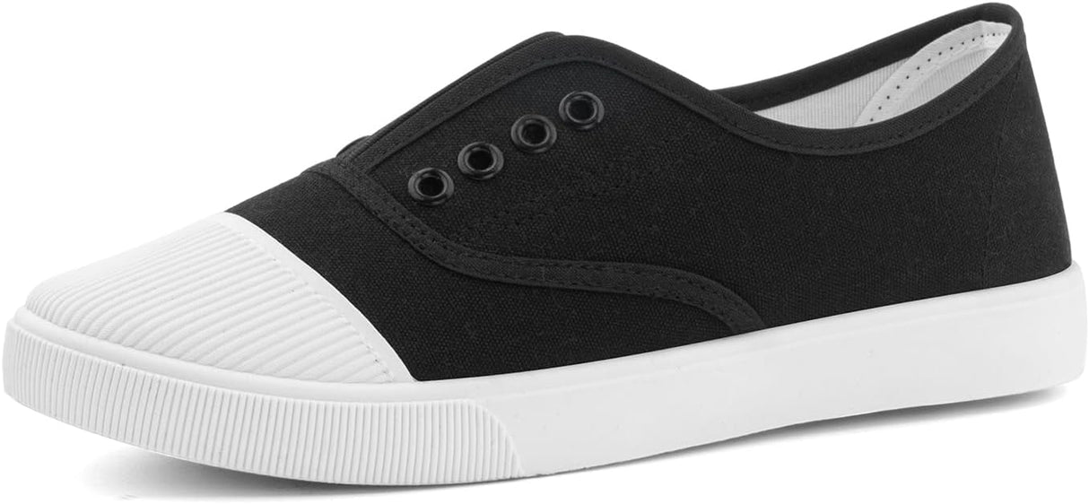 Hitmars Womens Canvas Shoes Slip On Trainers - Fashionable Lightweight and Breathable.