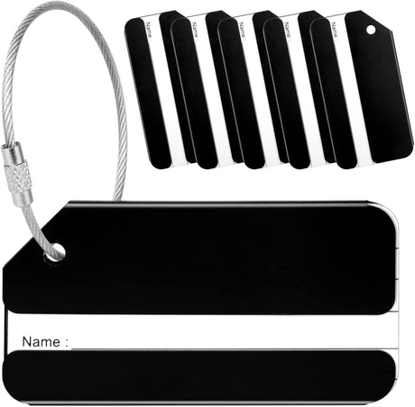 Yizhet Luggage Tags 6 Pcs Luggage Labels for Suitcases, Aluminium Alloy Suitcase Tags for Travel with Steel Loop, 6 Colors Travel Tags for Luggage Baggage Identity ID Labels.