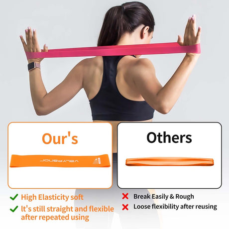 VALYPANOR Resistance Bands Exercise Loop Fitness Bands for Women Men,5 Different Levels Elastic Band for Home Gym Workout Yoga,Fitness,Stretching,Strength Training,Physical Therapy Free Carrying Bag.