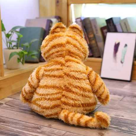 Fat Orange Plush Cat Fat Kitten Stuffed Animals Toy,Cute Fat Cat Plush Toy,Lifelike Yellow Tabby Cat Kitty Toy,Fat Kitten Tabby Cat Plush Toy for Boys and Girls Children Xmas Birthday Gift (11.8inch).