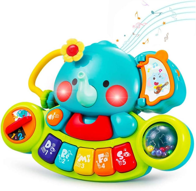 Baby Toys 6 to 12 Months, Toys of Baby 12 Months, Musical Elephant Piano Baby Toys 6 Months Plus 12 18 Months, Interactive Early Learning Toys for 6 Month Old Babies Girls Boys Gifts.