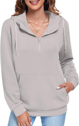 Bestbee Women's Zip-Up Hoodie Long Sleeve Sweatshirts Thin Lightweight Jacket Casual Tops with Pockets.