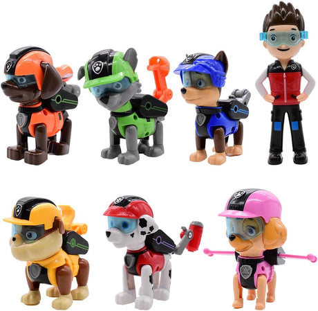 BSNRDX Paw Dog Figures, Big Truck Pups 7PCS Action Figures Playset Gift Pack With Collectible Action Figures, Kids Toys Ages 3 And Up Birthday Party for Boys Girls Cartoon Decorations Figures.