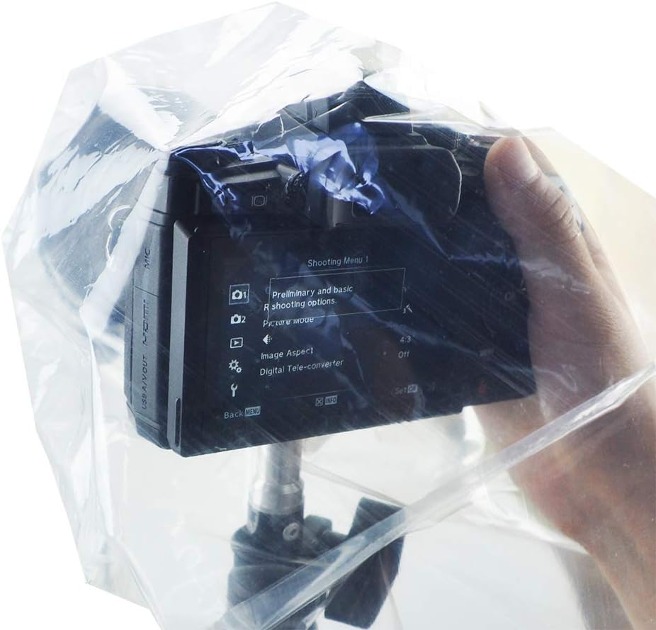 JJC RI-S Disposable Rain Cover for Mirrorless System Camera (DSLR Camera) - Pack of 2 - Transparent.