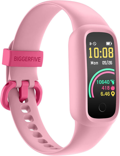 BIGGERFIVE Vigor 2 L Kids Fitness Tracker Watch for Boys Girls Ages 5-15, Activity Tracker, Heart Rate Sleep Monitor, IP68 Waterproof, Pedometer, Calorie Step Counter Watch, Blue.