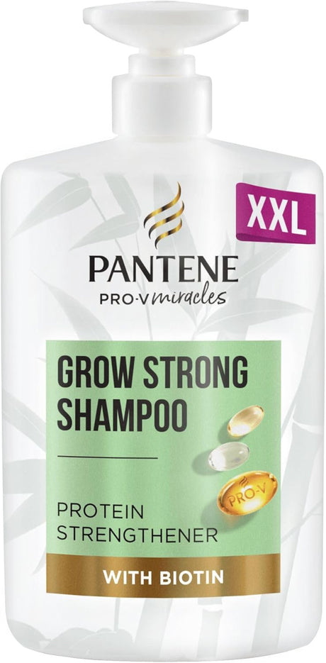 Pantene Grow Strong Shampoo and Conditioner Set, XL Hair Growth Shampoo For Dry Damaged Hair, Helps Reduce Hair Loss with Bamboo and Biotin, VALUE PACK, 2x 1L.