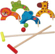 Jacootoys Wooden Croquet Set Jungle Animals Golf Toys Outdoor Family Educational Games Gift for Children.