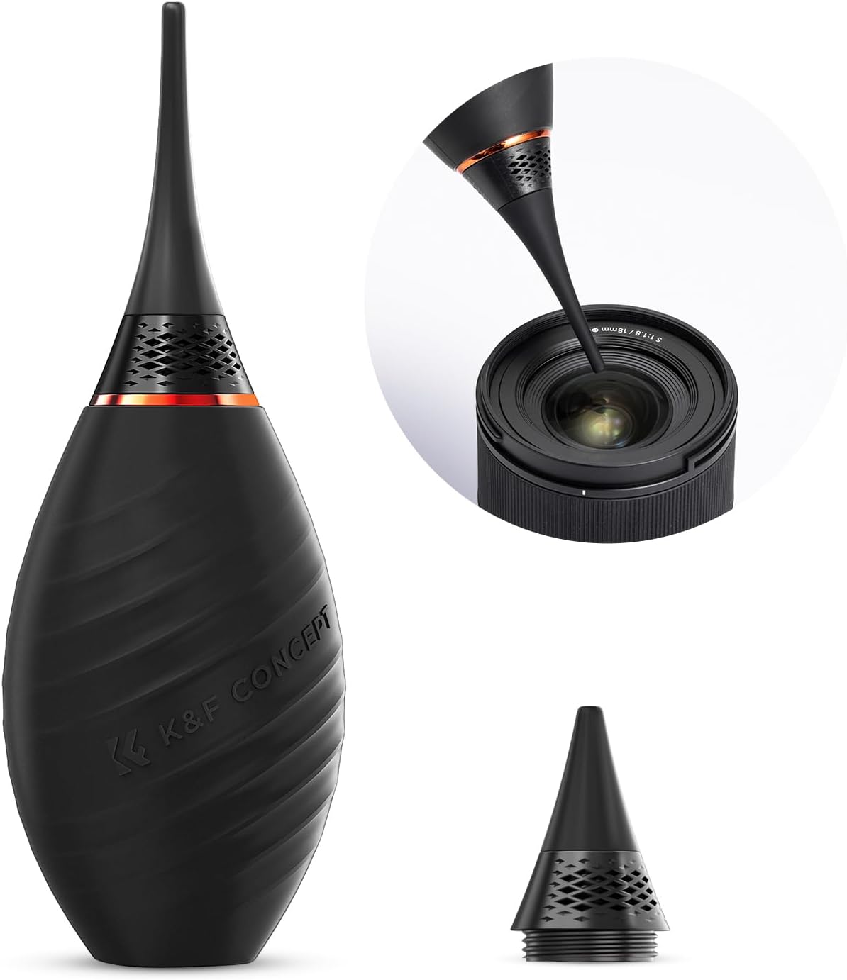 K&F Concept 2 in 1 Powerful Rocket Air Blower, Dust Cleaner, Lens Blower, Air Blaster for Digital, DSLR, SLR, Camera Lenses and Electronics, Clean Duster, Lens Cleaner - Extension & Short Nozzle.