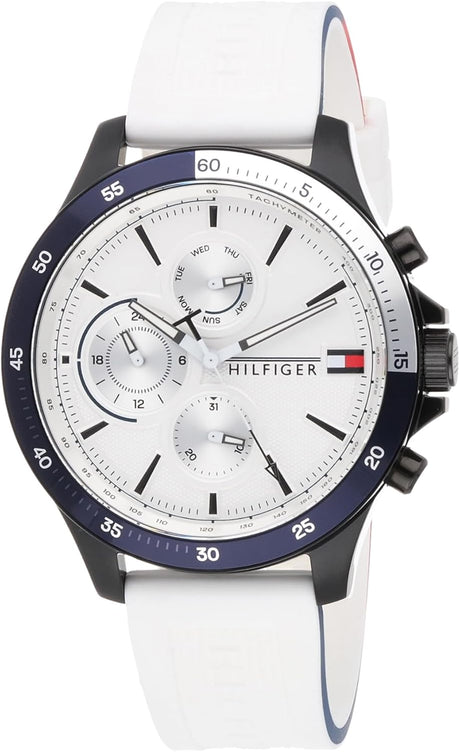 Tommy Hilfiger Analogue Multifunction Quartz Watch for Men with Stainless Steel or Silicone Bracelet.