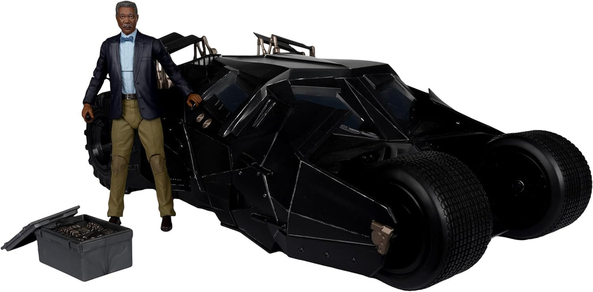 McFarlane DC Multiverse 7" Scale Vehicles - Tumbler with Lucius Fox (The Dark Knight) Gold Label, Includes Action Figure and Accessories.