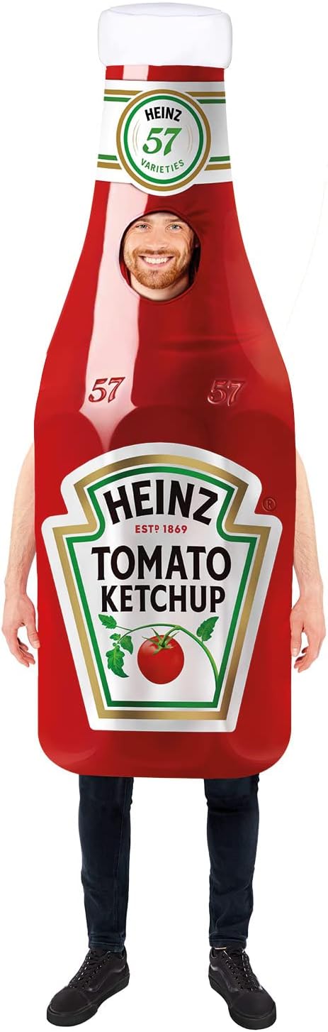 (PKT) (9913345) Adult Heinz Ketchup Bottle Costume Tabard (Standard).