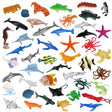 FRIUSATE 46pcs Mini Sea Animal Figures Sea Creatures Toys Under the Sea Animals Toys Sea Life Toys Ocean Animals Figures for Children Kids Educational Learning Toys.