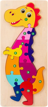 Wooden Toddler Jigsaw Puzzles for Girls Boys | Montessori Wooden Toys for Kids Gifts Age 2 3 (Giraffe).