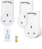 Acocodi Wireless Remote Control Outlet Kit Switch Socket UK Plug for Lights and Household Appliances,Plug and Go, with100 ft.Range (Battery Included) (3Rx-1Tx,White).