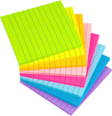 8 Pads - 4X4 in Lined Sticky Notes,8 Colors Post Self Stick Notes Pads, Bright Stickies Colorful Sticky Notes for Office, Home, School, Meeting, Strong Adhesive,50 Sheets/pad, 400Sheets Total