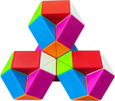 EACHHAHA Magic Snake 48 Parts-Snake Cube-christmas stocking fillers for Kids-Snake Cube Puzzle-Snake fidget toys-Twist Puzzle Brain Teaser -Educational toys-Party Bag Fillers(Rainbow*1).