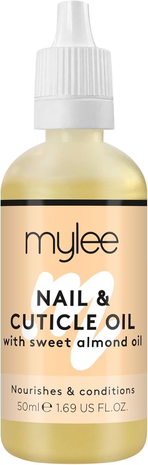 Mylee Sweet Almond Nail & Cuticle Oil 50ml, – Deeply Hydrating & Nourishing Cuticle Conditioner Oil, Non-Greasy Formula and Leaves No Sticky Residue, Lightly Scented With Almond Oil.