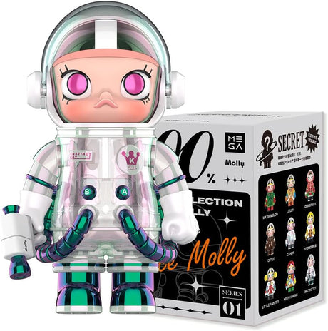 POP MART MEGA COLLECTION 100% SPACE MOLLY Series Exclusive Action Figure Box Toy Popular Collectible Art Toy Cute Figure Creative Gift, for Christmas Birthday Party Holiday（1PC）.