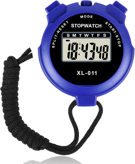 Vicloon Sport Stopwatch Timer, Multi-Function Sport Digital Stopwatch Large Display, Single Lap/Split Memory Stopwatch with12/24 Hour Clock Alarm Calendar for Training Swimming Running(Orange).