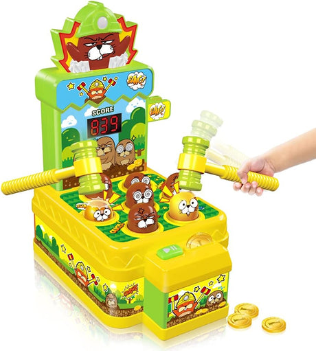 VATOS Whack Game Mole for toddlers, Mini Electronic Arcade Game with 2 Hammers, Pounding Toys for 2 3 4 5 6 7 8 Years Old Boys Girls, Interactive Educational Developmental Game for Kids.