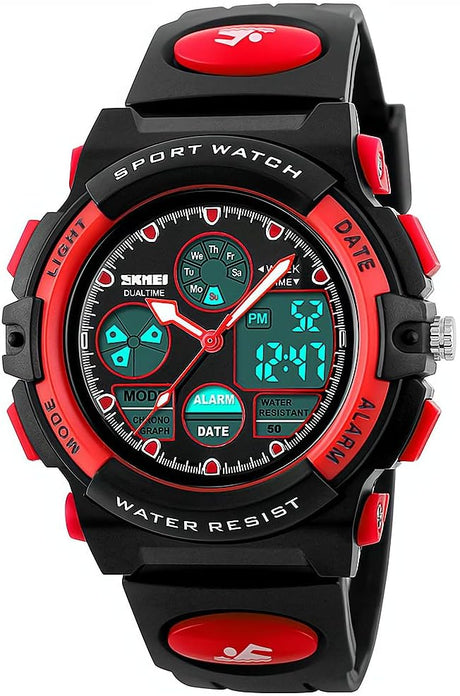 eYotto Kids Sports Watch Waterproof Boys Multi-Function Analog Digital Wristwatch LED Alarm Stopwatch.