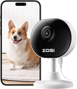 ZOSI Indoor WiFi Camera,1080P Home Mini CCTV Dome Camera, House Security Camera for Elder/Baby/Dog/Pet Monitor with App, Day and Night Video, Alexa enabled, Human/Motion Detection, 2 Way Audio