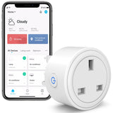 SURFOU Smart Plug Wi-Fi Timer Socket with Energy Monitoring, Mini Remote Control Plug Works with Alexa, Google Home and SmartThings, Light Timers For Home Security, App Smart Life/Tuya, 13A.