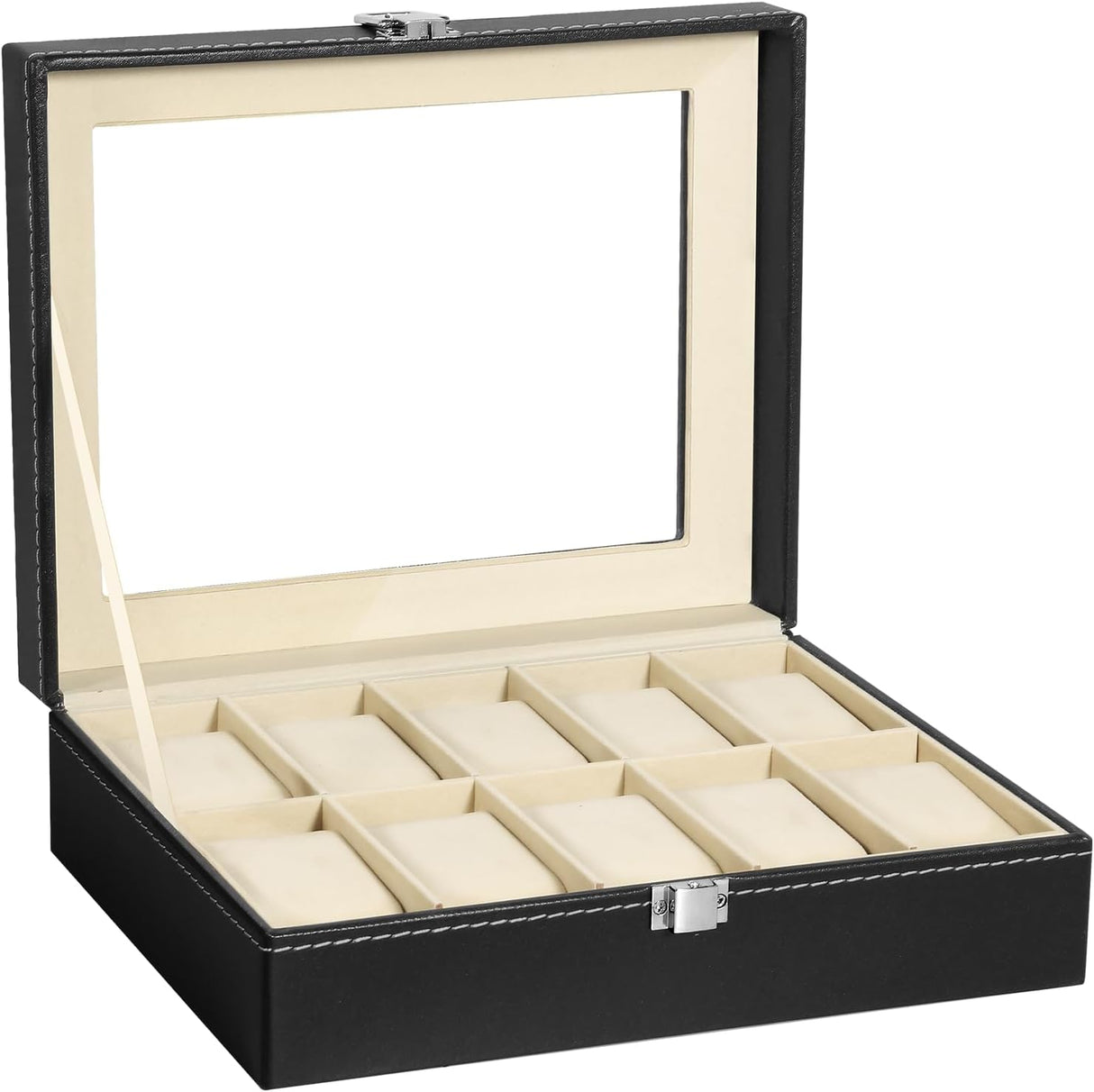 Uten Watch Boxes 6 Slots, Watch Display Storage Box PU Jewelry Collection Case Organiser Holder.