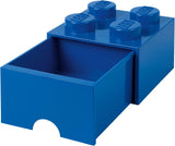 LEGO Brick with 4 Knobs and 1 Drawer Blue - Storage Box for LEGO Toys Desk Drawers and Office Supplies Stackable Storage Box Home Decoration Toy Box.