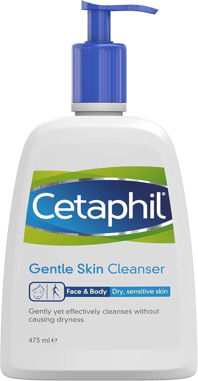 Cetaphil Gentle Skin Cleanser, 473ml, Face & Body Wash, For Normal To Dry Sensitive Skin, With Niacinamide & Glycerin, Soap Free.