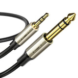 VIOY 3.5mm to 6.35mm TRS Stereo Audio Jack Cable[1M], 3.5mm 1/8" Male Mini Jack to 1/4 Inch Jack Male Aux Cable Adapter, Nylon Braid Compatible for Laptop, Home Theater Devices, Amplifiers.