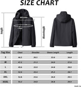 LUI SUI Mens Lightweight Waterproof Jacket Windproof Outdoor Camping Hiking Mountain Hooded Rain Coat.