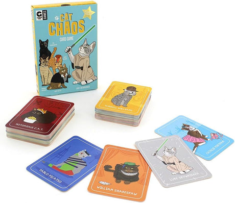 Ginger Fox Cat Chaos Card Swapping Family Fun Game. Get The Family Together on Games Night To Play This Fast-Paced Quick-Play Action Party Game For Players Aged 8+ Years. Are You Feline Lucky?.