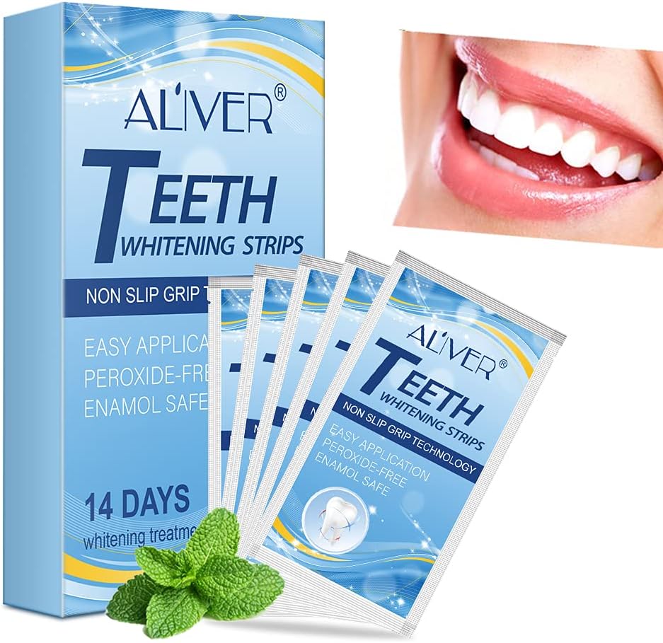 Teeth Whitening Strips, Professional Teeth Stain Removal, Efficiently Removes Tough Stains, Safe for Enamel, Suit for Sensitive Tooth Whiteners at Home 28 Strips (14 Count Pack).