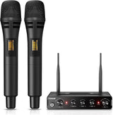 TONOR Wireless Microphones, UHF Cordless Dual Handheld Dynamic Karaoke Singing Mic System with Receiver for Karaoke, Wedding, DJ, Party, Speech, Church, Class, Outdoor Events TW350 Grey.